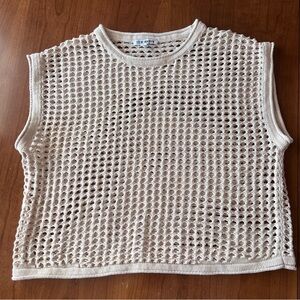 Steve Madden Creamy Beige Knit Sleeveless Top large